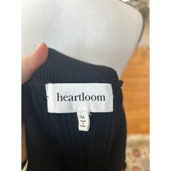 Heartloom Tulip Black Cableknit Stretch Collared Cap Sleeve Midi Knit Dress - Picture 4 of 7